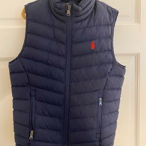 Boys Polo Ralph Lauren Full Zip Puffer Vest 6 Navy